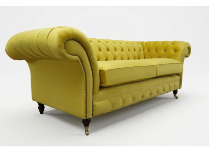 Chesterfield 3 miejsce siedzące Designerska Sofa Kanapa Podkładka Sofy Kanapy Materiał Włókienniczy Nowość