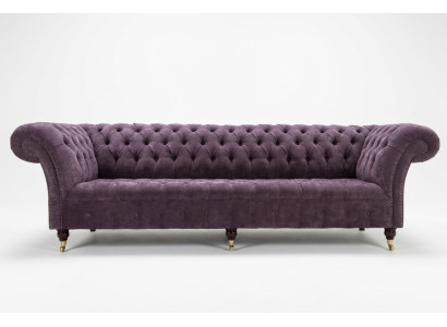 Fioletowy Chesterfield Luxury Couch Sofa Podkładka 4 miejsce siedzące Kanapy Siedziba Ustawić