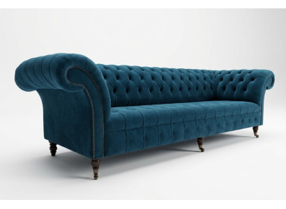 Design Chesterfield Zestaw sofowy 4 miejsce do siedzenia Material Couch Sofa Podkładka Sofy 265cm