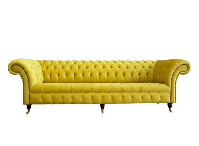 Design Sofa 4 miejsce do siedzenia Podkładka Luxury Classic Włókienniczy Chesterfield Sofas Couch