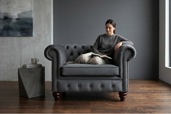 Chesterfield Design Fotel Kanapa Obicie Luksusowy Materiał Kanapa 1-osobowa Jeden osobowy