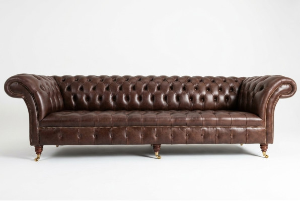 Sofa 4 miejsce do siedzenia Couch design Chesterfield Podkładka Siedziba Ustawić Skóra Włókienniczy Nowość
