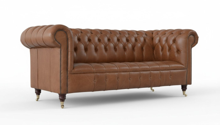 Chesterfield Trzyosobowa Kanapa Tapicerowana Sofa Design Sofas Kanapy Skórzana nowa
