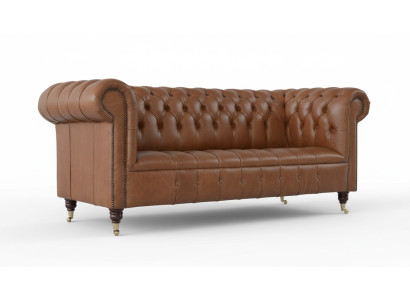 Chesterfield Trzyosobowa Kanapa Tapicerowana Sofa Design Sofas Kanapy Skórzana nowa