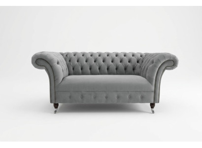 Chesterfield Luksusowa 2-osobowa kanapa tapicerowana z tkaniny, nowa sofaście meble w komplecie