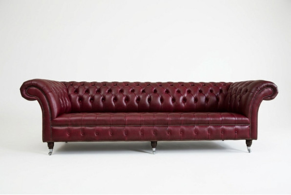 Chesterfield Design Sofa 4 miejsce do siedzenia Podkładka Luxury Classic Włókienniczy Sofy