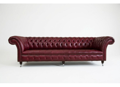 Chesterfield Design Sofa 4 miejsce do siedzenia Podkładka Luxury Classic Włókienniczy Sofy
