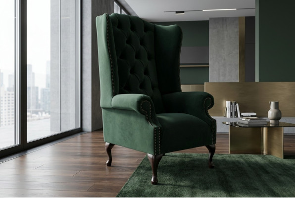Fotel uszak Chesterfield fotel 1-osobowy Sofa Tapicerowana Kanapa Relaks Telewizyjna Tkanina
