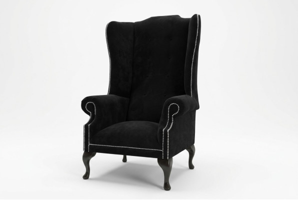 Fotel 1-osobowy relaksacyjny Chesterfield pokryty tkaniną welurową do nowego kanapy sofy do salonu.