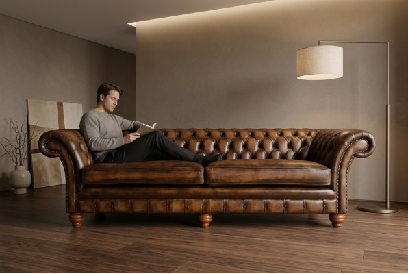 Sofa Chesterfield 4 miejsce do siedzenia Salon Sofa Kanapy Podkładka Sofy Nowa XXL Big