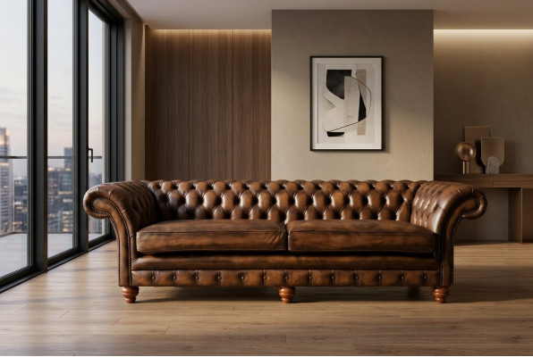 Sofa Chesterfield 4 miejsce do siedzenia Salon Sofa Kanapy Podkładka Sofy Nowa XXL Big