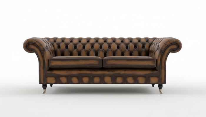 Noble Chesterfield Brown Trzyosobowa Luksusowa Podkładka Kanapy Designerskie Sofy