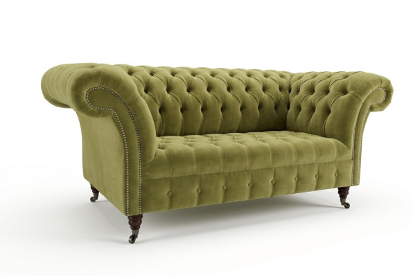 Zielona sofa Kanapa Chesterfield Meble tapicerowane Tkanina Skóra Kanapy Nowe
