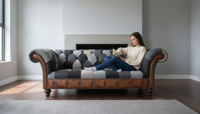 Chesterfield Włókienniczy Sofa 3 miejsce siedzące Sofa Podkładka Sofy Design Luksusowe Sofy Tkaninowe Nowość