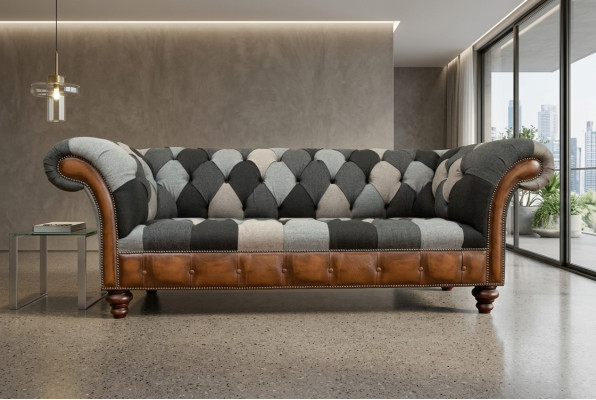 Chesterfield Włókienniczy Sofa 3 miejsce siedzące Sofa Podkładka Sofy Design Luksusowe Sofy Tkaninowe Nowość