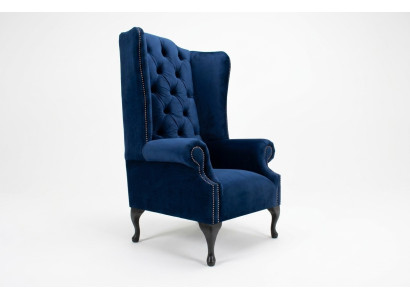 Chesterfield fotel z podłokietnikami Fotel Sofa Relaks Tapicerka Projektant Sofy Królewski Niebieski