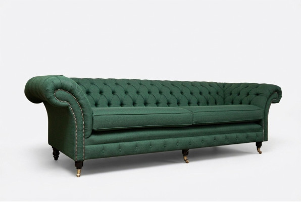 Sofa Button Chaesterfield Sofy 4 miejsce do siedzenia Sofa Podkładka Materiał Meble do salonu