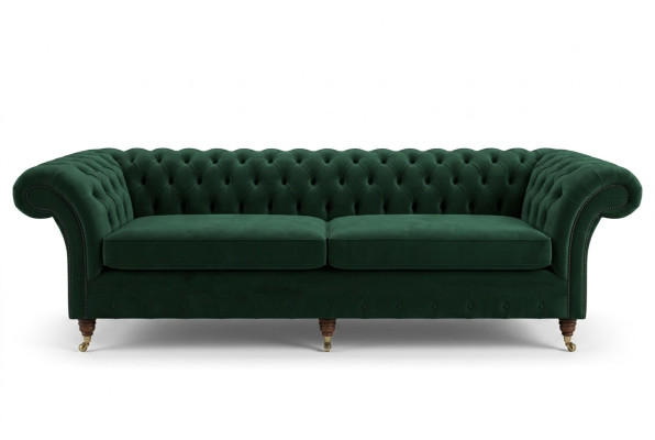 Zielona Chesterfield Włókienniczy Skóra Sofa Kanapa Podkładka Duża poduszka na siedzisko xxl 265cm Nowość