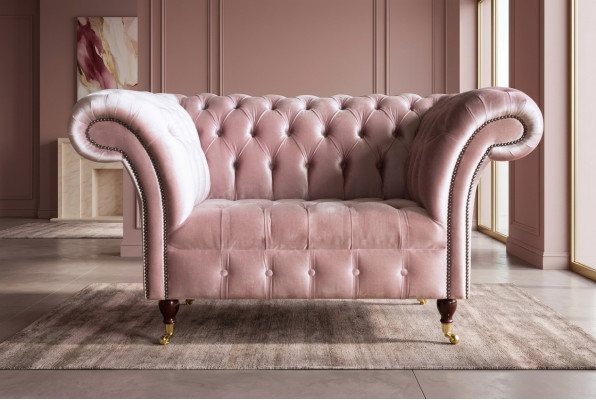 Fotel pokrycie Meble Chesterfield Różowy Sofa Tekstylia Skóra Materiał Sofa Jednoosobowa