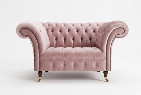 Fotel pokrycie Meble Chesterfield Różowy Sofa Tekstylia Skóra Materiał Sofa Jednoosobowa