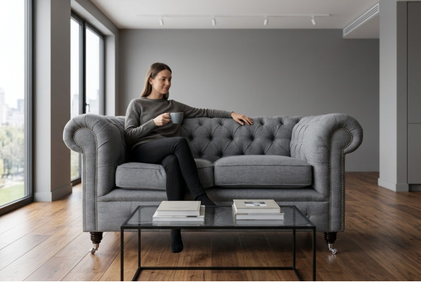 Sofa Chesterfield Klasyczna sofa Sofa z tapicerką Sofy Poduchy Kanapy Salon