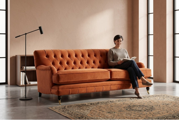 Chesterfield Couch, poduszka siedziska trzyosobowa sofa wytrzymała i wysokiej jakości