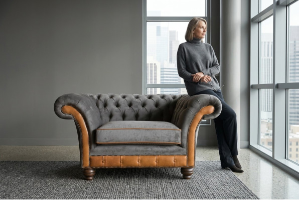Fotel jednoosobowy Klubowy fotel telewizyjny Sofa Chesterfield Oryginalne meble z Anglii Nowe