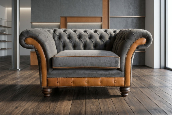 Fotel jednoosobowy Klubowy fotel telewizyjny Sofa Chesterfield Oryginalne meble z Anglii Nowe