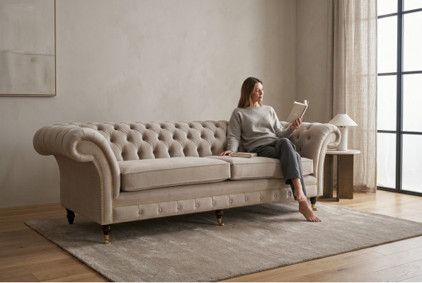 Sofa 4 miejsce do siedzenia xxl Kanapa Siedziba Podkładka Sofy Kanapy Chesterfield Design