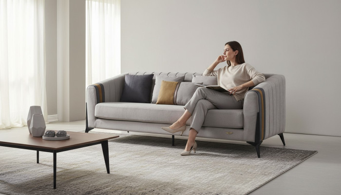 Zestaw sofowy Żywy krajobraz Sofy Kanapy Podkładka Sofa materiałowa 3+1 miejsce do siedzenia