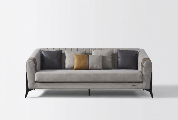 Klasyczna 3 miejsce do siedzenia designerska sofa Podkładka sofy kanapy Skóra trzyosobowa