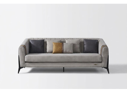 Klasyczna 3 miejsce do siedzenia designerska sofa Podkładka sofy kanapy Skóra trzyosobowa