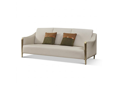 Sofa skórzana Włókienniczy Materiał 3 miejsce do siedzenia Couch Design Siedziba Podkładka Ustawić trzyosobową