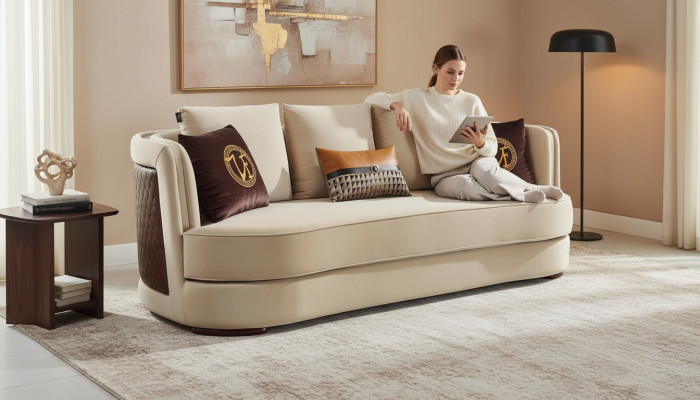 Designerska Sofa Kanapa Podkładka Sofy Kanapy Skóra Nowe 3 miejsce do siedzenia trzyosobowe