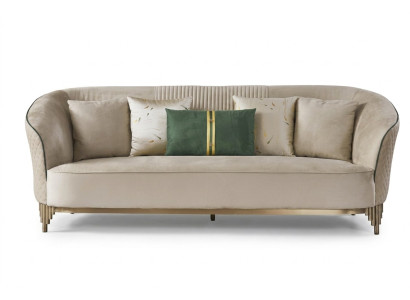 Trzyosobowa 3 miejsce do siedzenia Designerska Sofa Podkładka Sofy Kanapy Materiał Włókienniczy Skóra