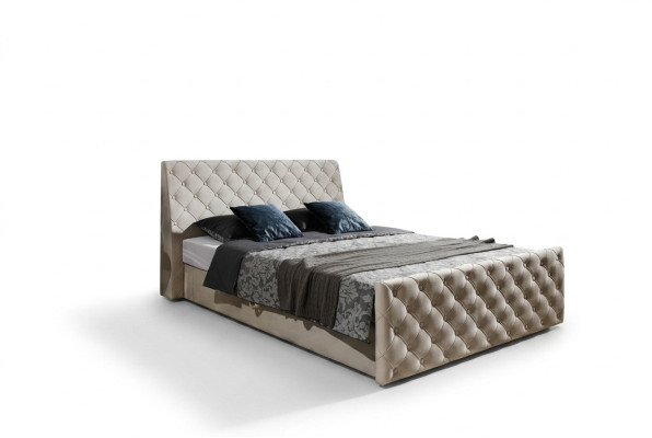 Chesterfield Łóżko Łóżko Skóra 180x200cm Podkładka Marriage Design Skóra Hotel Meble