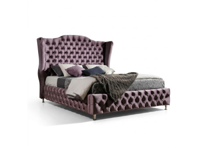 Łóżko Royal Chesterfield Łóżko z bakłażanem Klasyczny design