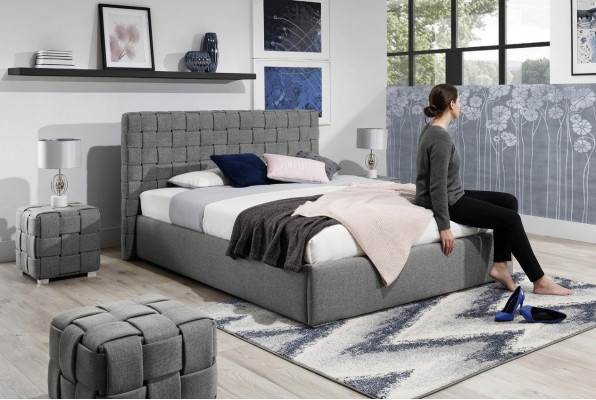 Łóżko Tapicerowane Design Luksusowe Podwójne Łóżka Hotelowe Sypialnia Małżeńska Nowe 200x200cm.