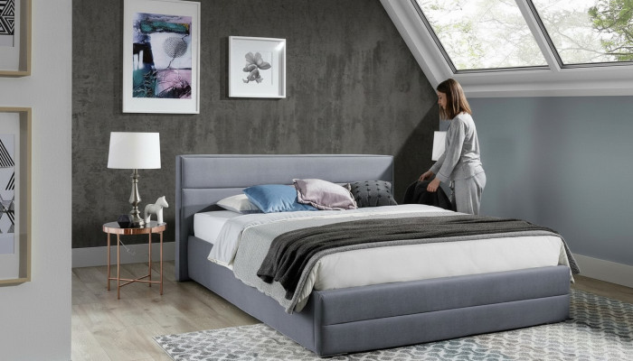 Łóżko Wyściełane W Stylu Luksusowy Podwójne Łóżko Hotelowe Małżeńskie 140x200cm Sypialnia Tekstylia