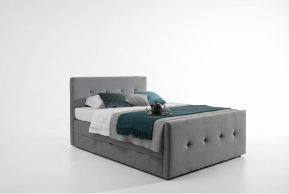 Nowoczesne Szare Łóżko Chesterfield Luksusowe Podwójne Łóżka Sypialnia Meble
