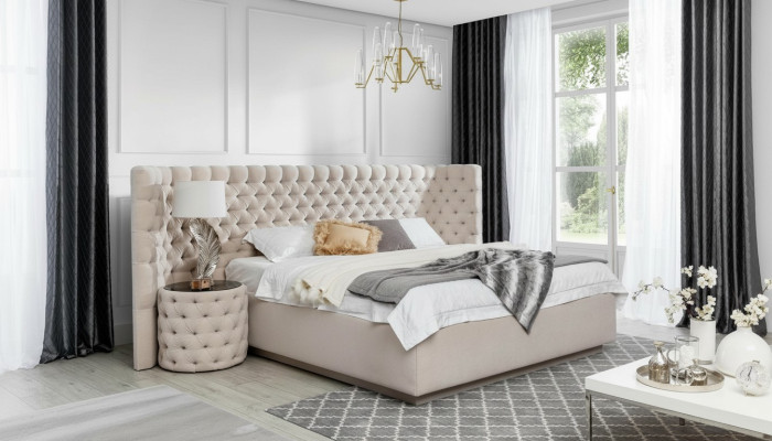 Design Chesterfield Łóżko Skóra Hotel łóżko Sypialnia Luxury Skóra Podkładka Nowość