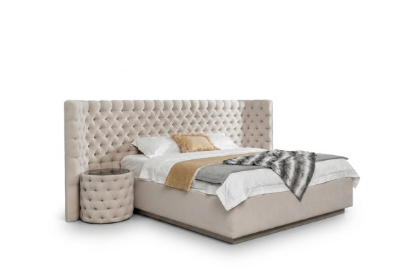 Design Chesterfield Łóżko Skóra Hotel łóżko Sypialnia Luxury Skóra Podkładka Nowość