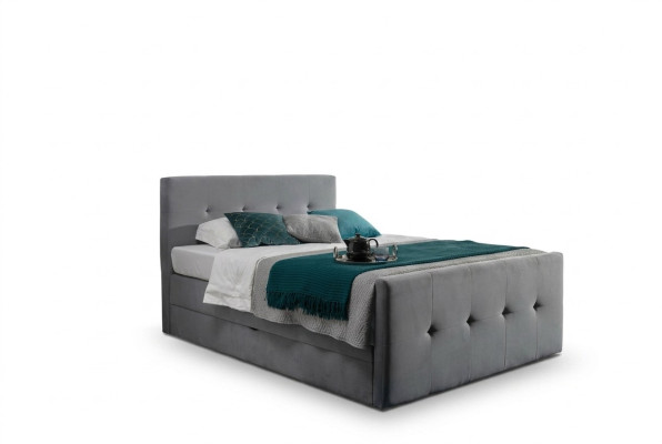 Chesterfield Łóżko tapicerowane Podwójne łóżko xxl design luksusowe łóżko z materacem sprężynowym