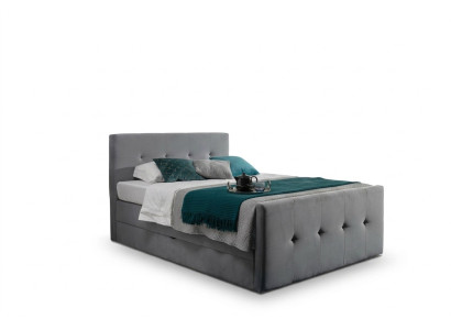 Chesterfield Łóżko tapicerowane Podwójne łóżko xxl design luksusowe łóżko z materacem sprężynowym