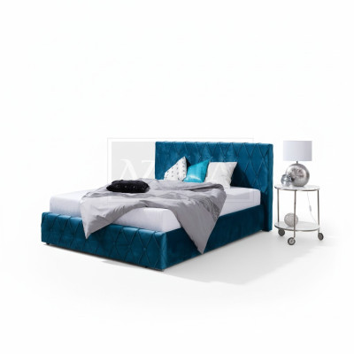 Łóżko tapicerowane Design luksusowe, podwójne łóżka hotelowe małżeńskie 160 x 200 cm sypialnia aksamitna