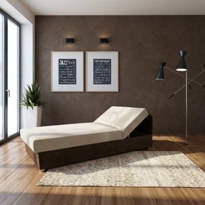 Łóżko Łóżka Drewno Skóra 80x200cm Wyściełane Małżeńskie Design Skórzane Hotelowe Meble Boxspring