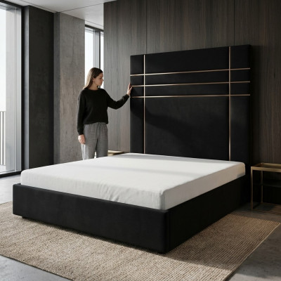 Hotel Double Skóra Włókienniczy Łóżko Sypialnia Podkładka Luksusowe łóżko Nowoczesny Design