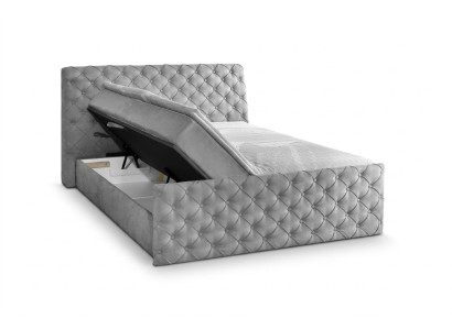 Szare Podwójne łóżko Chesterfield Hotelowe łóżka designerskie Sypialnia Meble