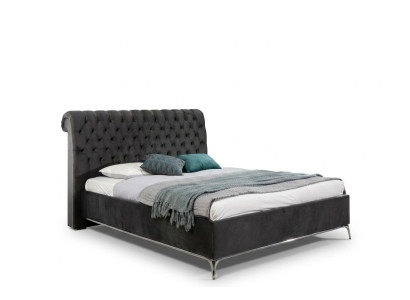 Black Chesterfield Luxury Podwójne łóżko Designerskie Meble Sypialnia