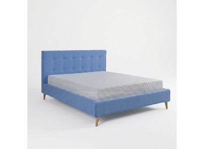 Chesterfield Samt Velvet Podwójne Łóżko Wzór Luksusowe Łóżka Podwójne Niebieskie Nowe